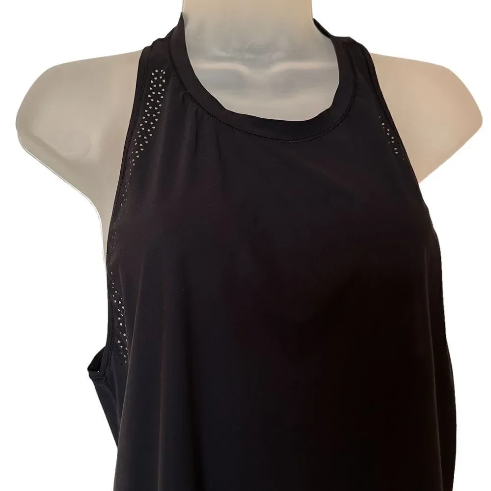 Lululemon Seamless Razor Back Black Flowy Fitted Tank Top Workout Shirt